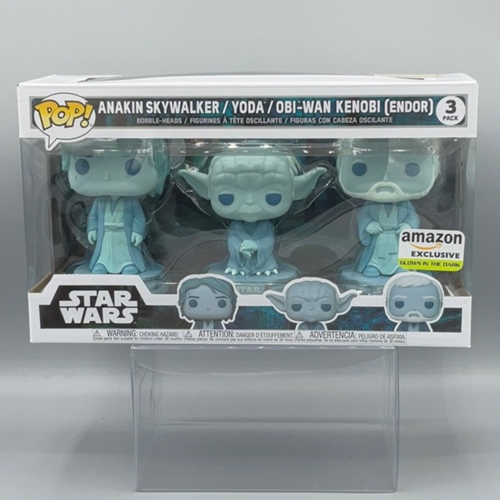 Star Wars Anakin Skywalker Yoda Obi-Wan Kenobi Glow  Amazon Exclusive Funko Pop